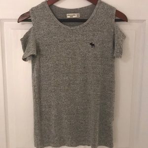 Abercrombie and Fitch grey shoulder cut out top